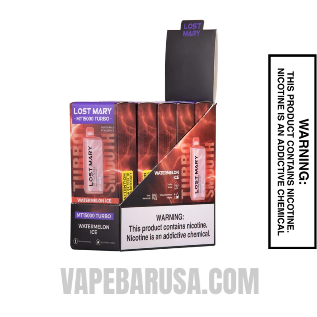 Watermelon Ice Lost Mary MT15000 Disposable Vape With Bundle Box