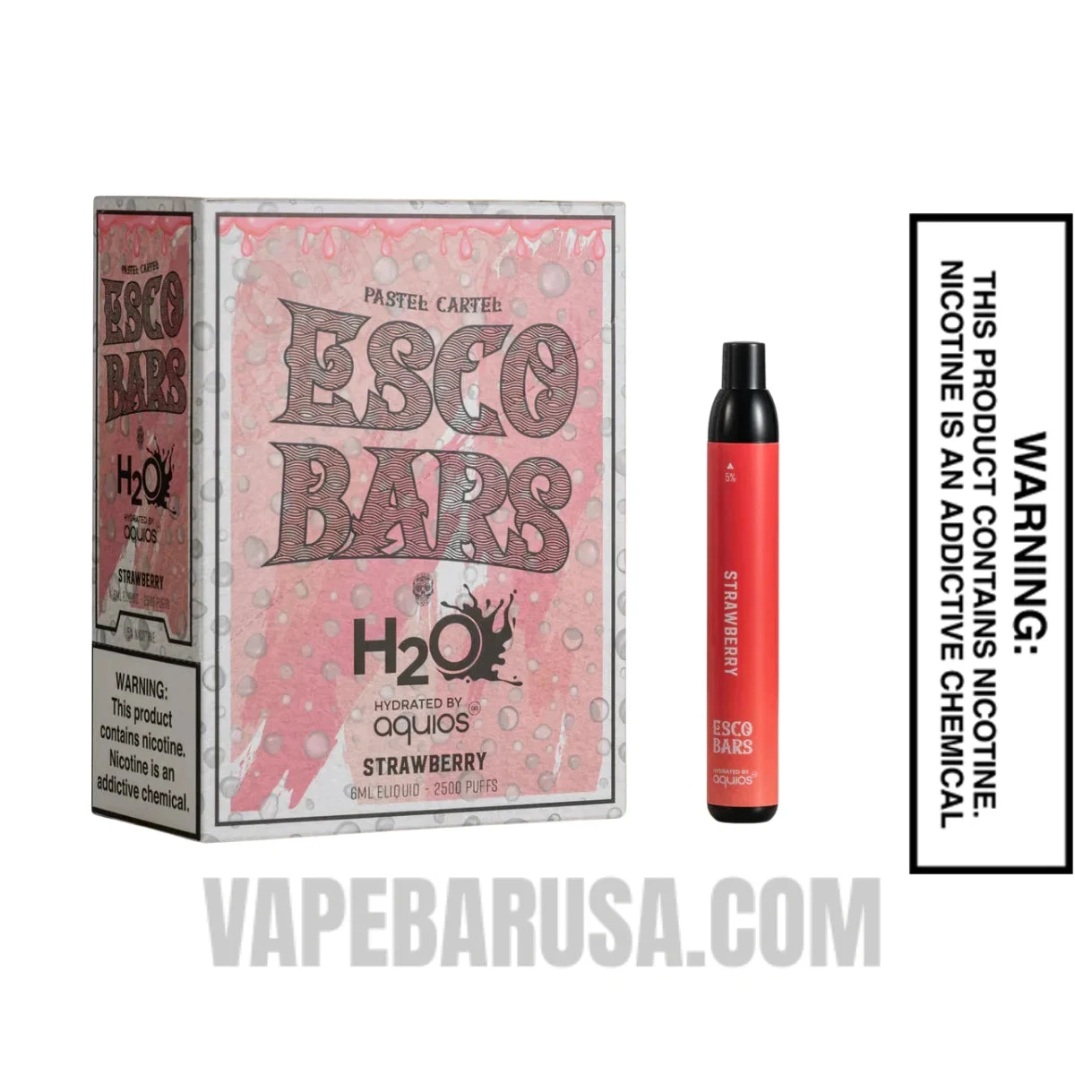 Strawberry Esco Bars 2500 Puffs Disposable Vape With Package Box