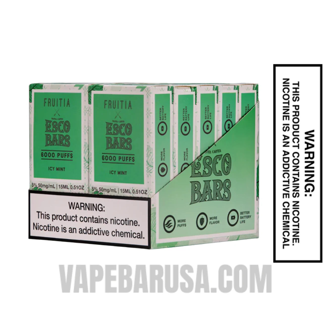 Icy Mint Esco Bars 6000 Puffs Disposable Vape With Bundle Pack