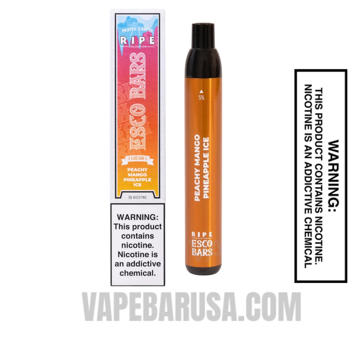 Peachy Mango Pineapple Ice Esco Bars 2500 Puffs Disposable Vape With Package Box