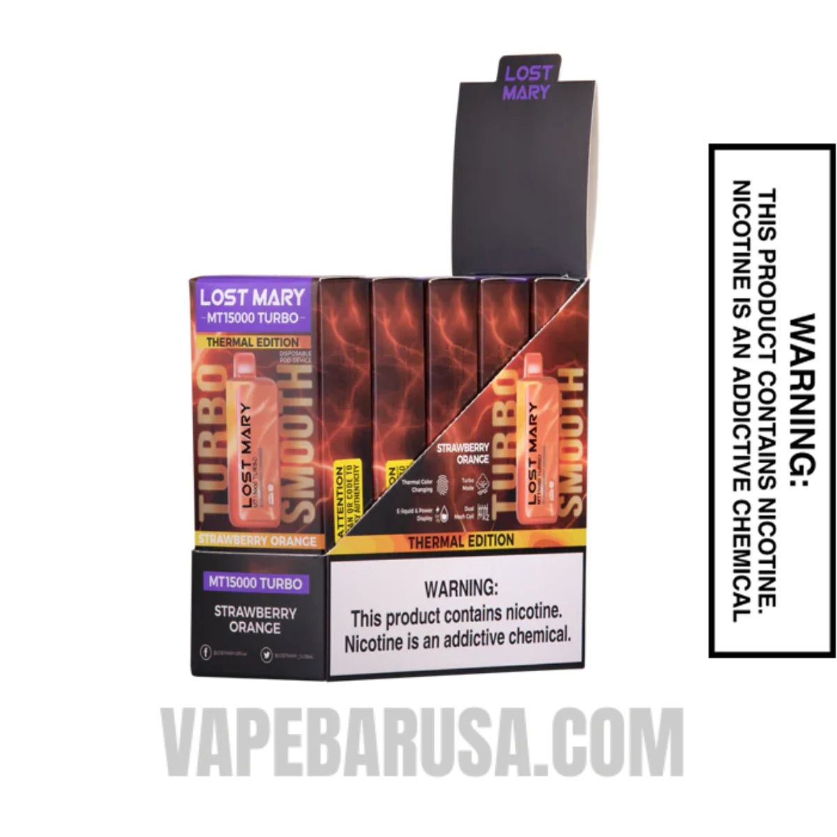 Strawberry Orange Lost Mary MT15000 Disposable Vape with bundle box