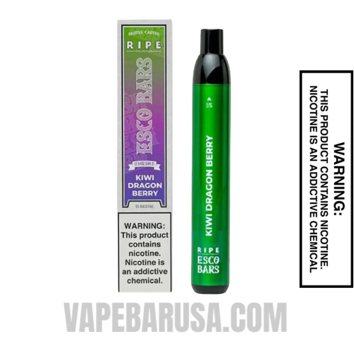 Kiwi Dragon Berry Esco Bars 2500 Puffs Disposable Vape With Package Box