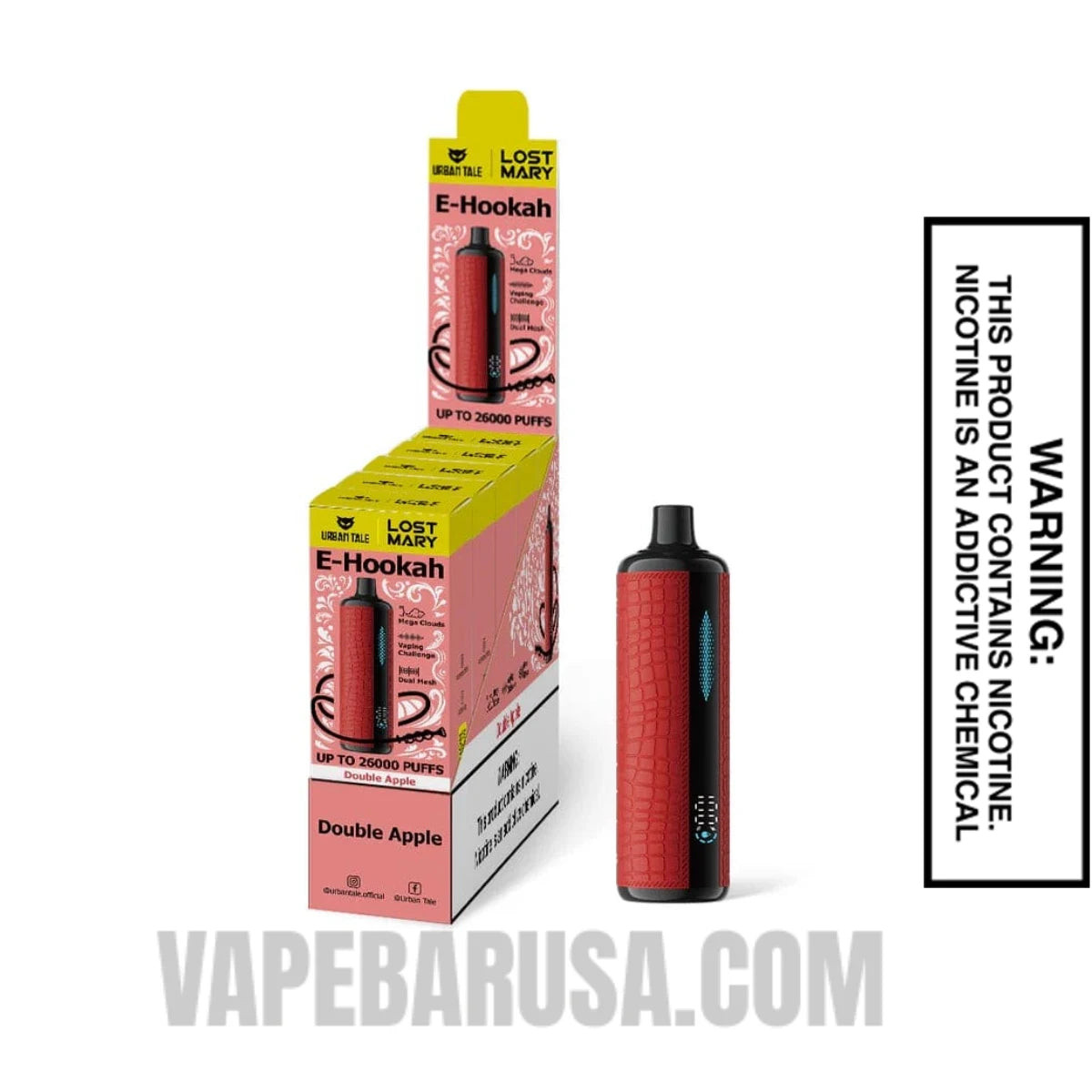Double Apple Lost Mary x Urban Tale E Hookah Disposable Vape With Bundle Pack