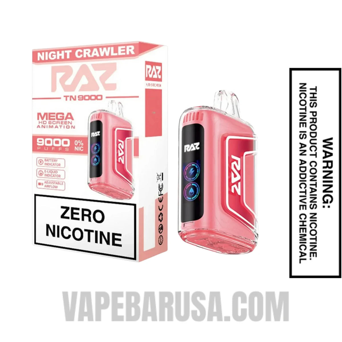 Night Crawler RAZ Disposable Vape 0% Nic With Package Box