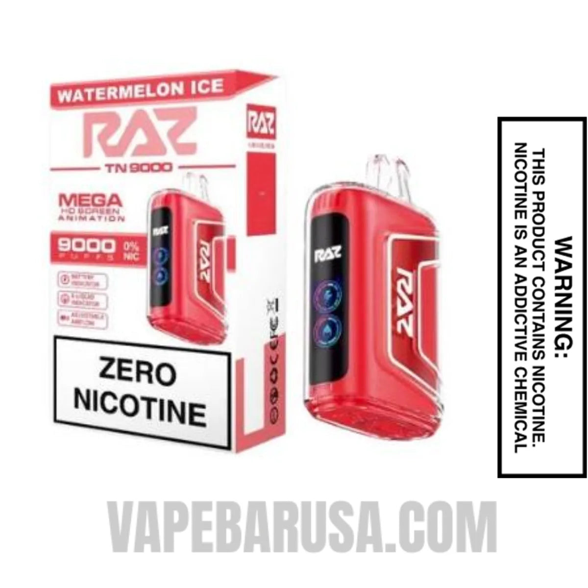 Watermelon Ice RAZ Disposable Vape 0% Nic With Package Box