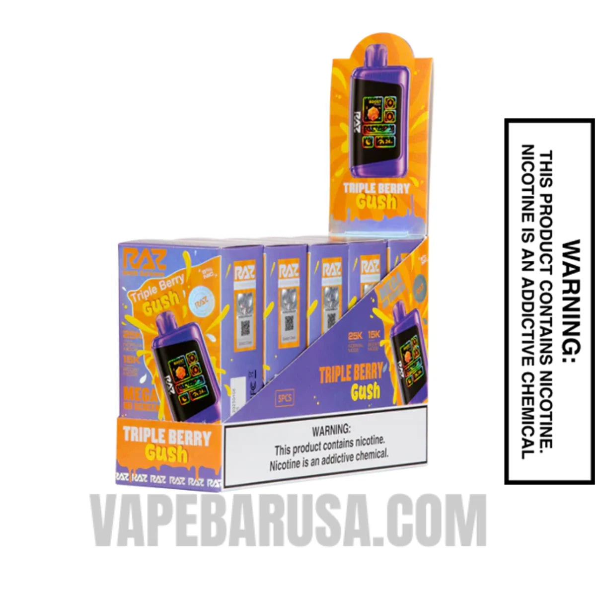 Triple Berry RAZ LTX 25K Gush Edition Vape with Bundle box