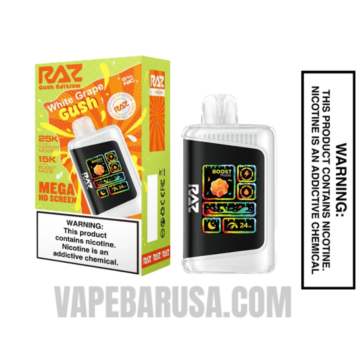 White Grape RAZ LTX 25K Gush Edition Vape with Package Box