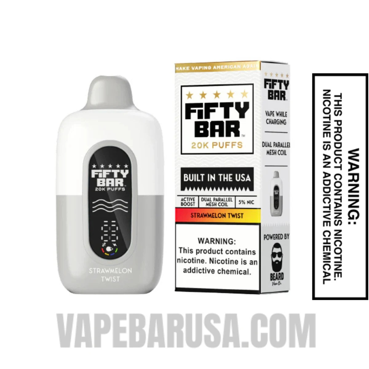 Strawmelon Twist Fifty Bar 20k Disposable Vape With Package Box