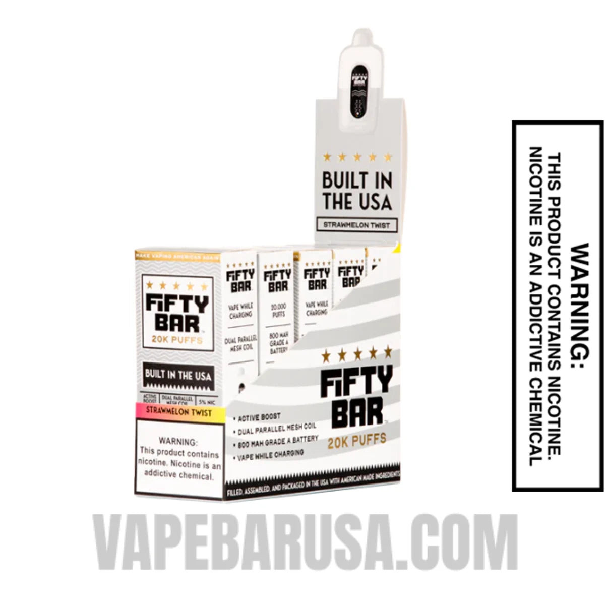 Strawmelon Twist Fifty Bar 20k Disposable Vape With Bundle Pack