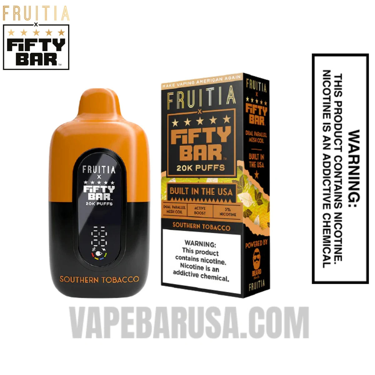 Southern Tobacco Fruitia X Fifty Bar 20K Vape With Package Box