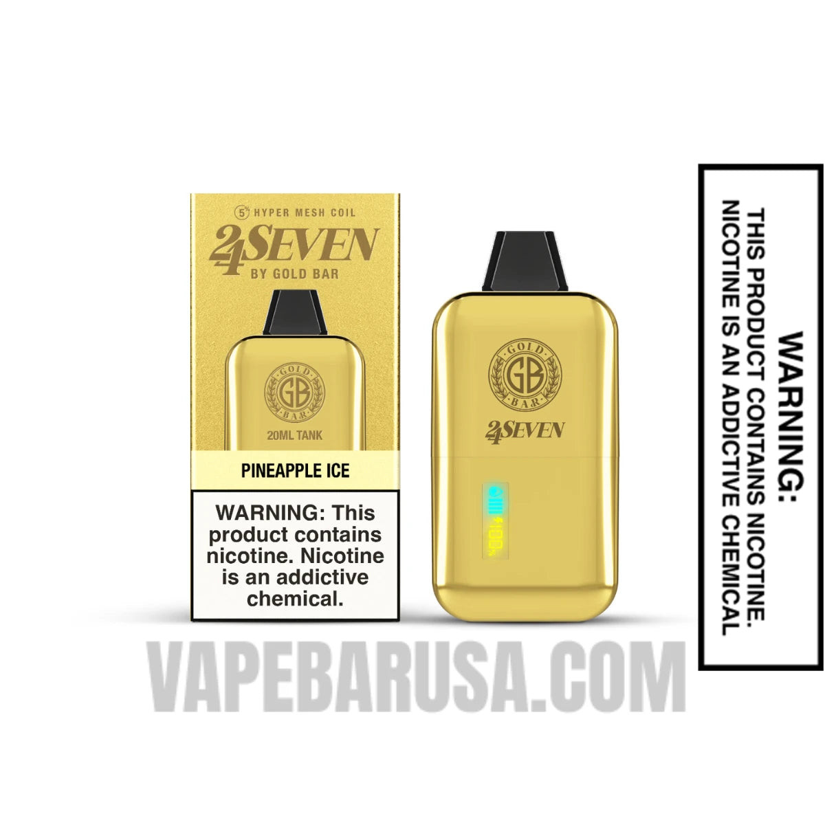 Pineapple Ice Gold Bar 24Seven Disposable Vape with Package Box