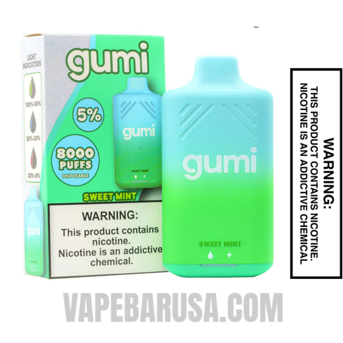 Sweet Mint Gumi Bar Disposable Vape 8000 Puffs With Package Box