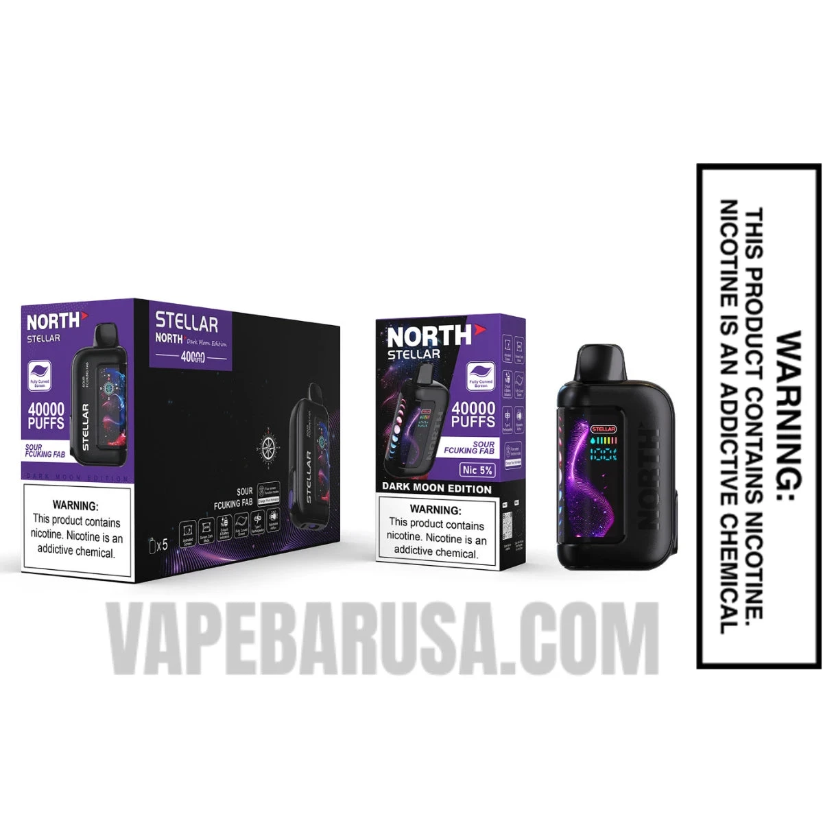 Sour Fcuking Fab North Stellar Dark Moon 40K Disposable Vape with Bundle box