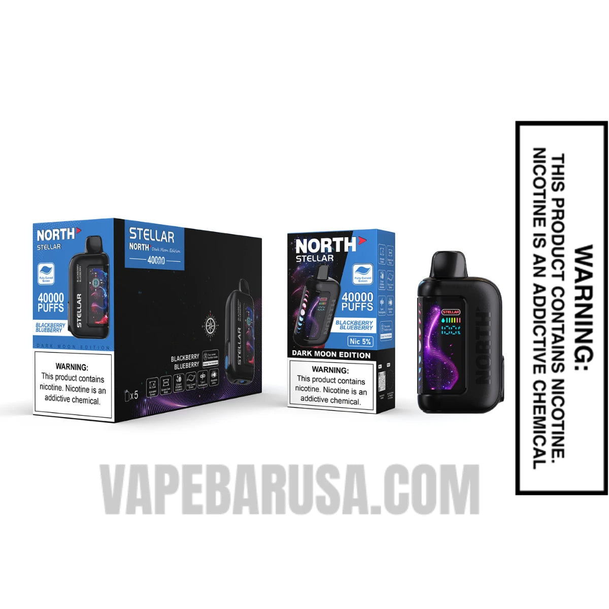 Blackberry Blueberry North Stellar Dark Moon 40K Disposable Vape with Bundle box 