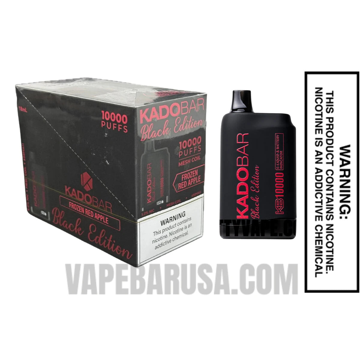 Frozen Red Apple Kado Bar Black Edition Disposable Vape With Bundle Pack