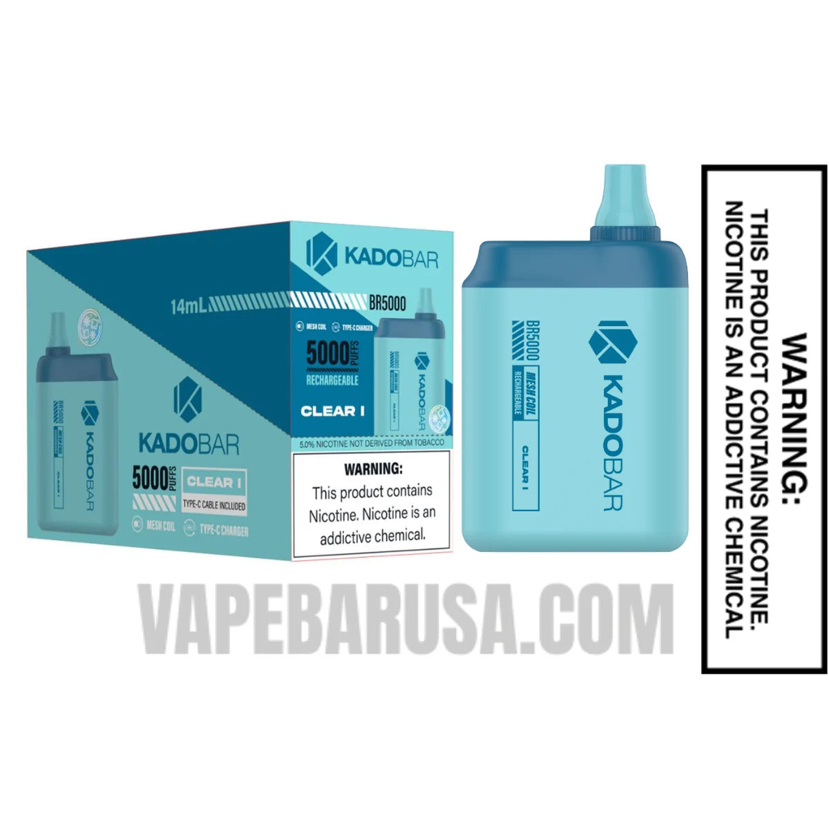 Clear I Kado Bar BR5000 Disposable Vape With Bundle Pack
