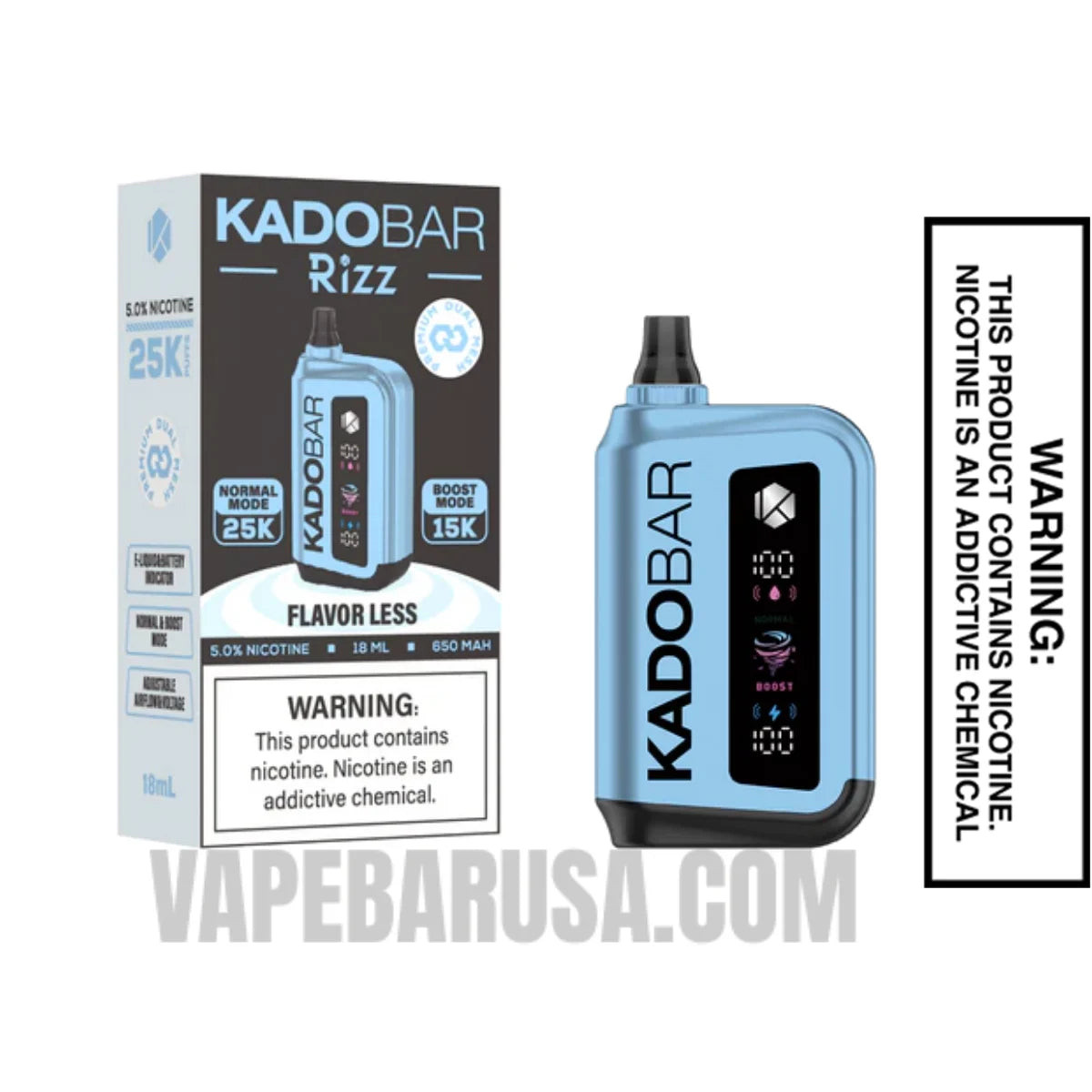 Flavor Less Kado Bar Rizz 25000 Disposable Vape With Package Box