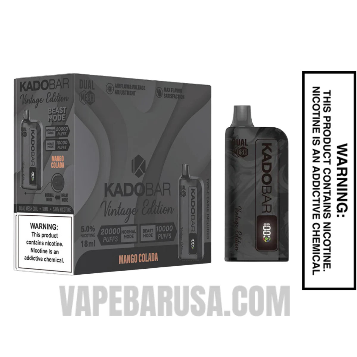 Mango Colada Kado Bar Vintage Edition 20000 Puffs Disposable Vape With Bundle Pack
