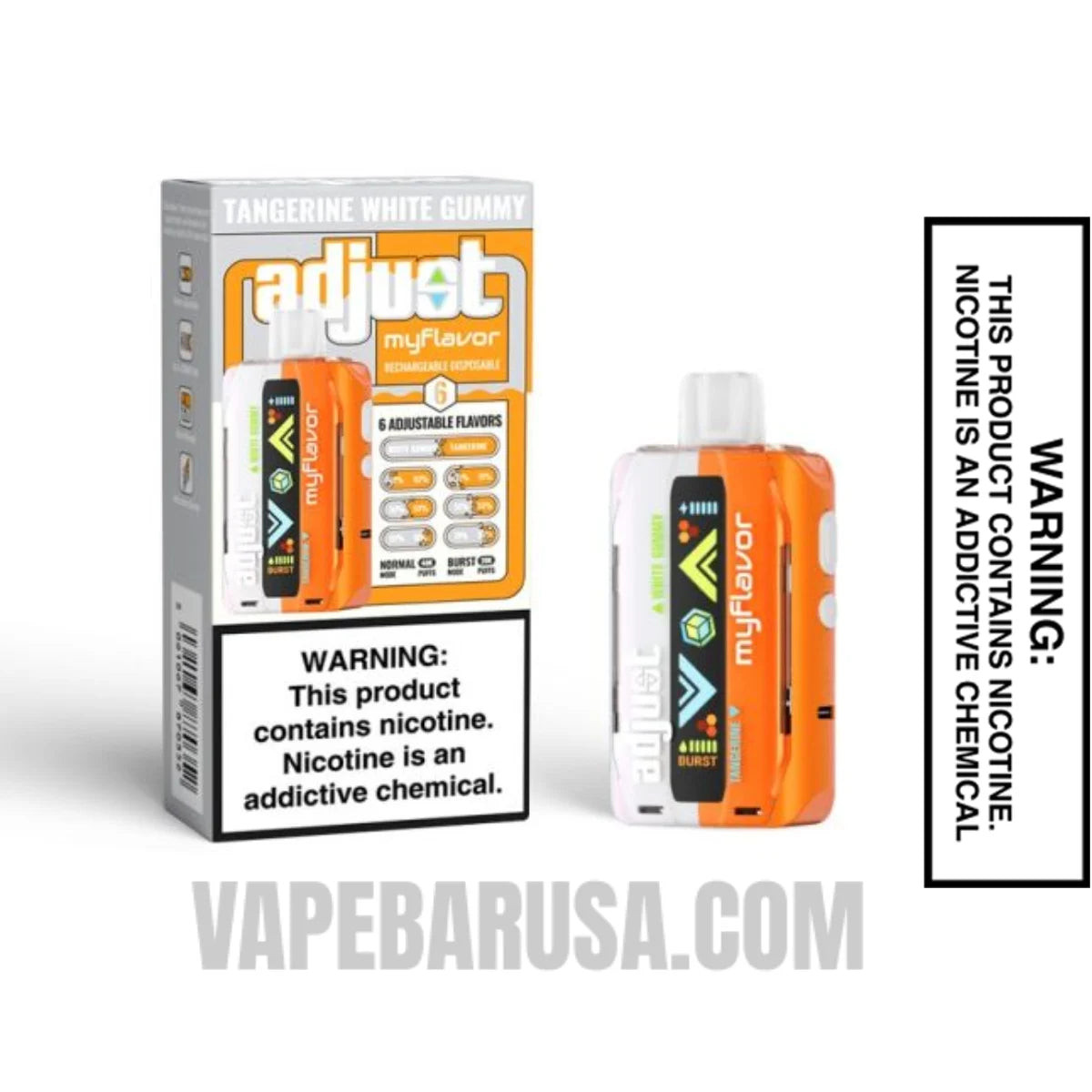 Tangerine White Gummy Adjust MyFlavor 40K Disposable Vape With Package Box