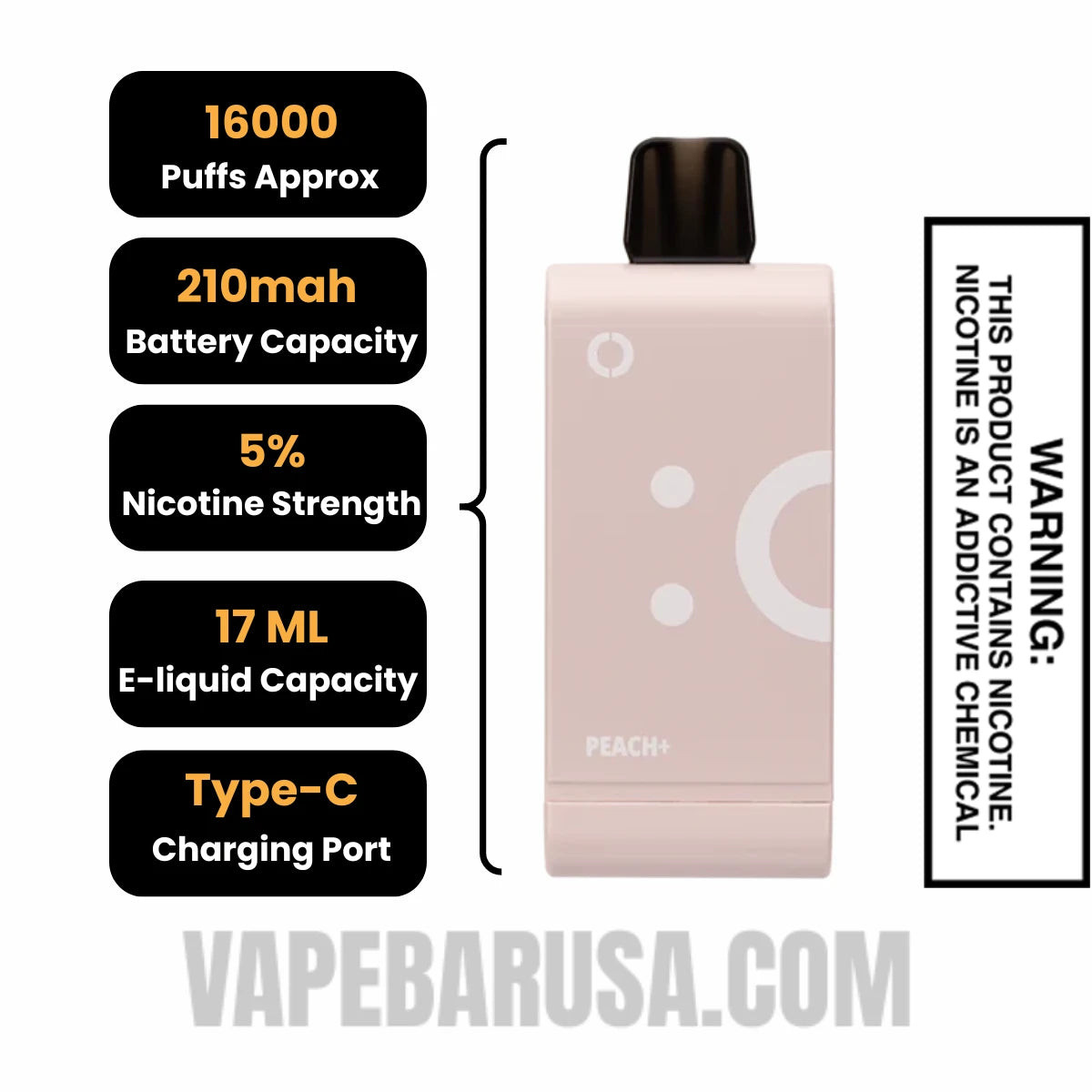 Peach+ Off Stamp SW16000 Disposable Pod Specifications