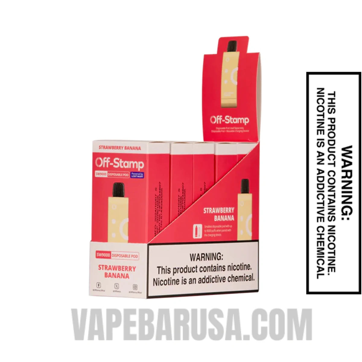 Strawberry Banana Off Stamp SW9000 Disposable Pod With Bundle Pack