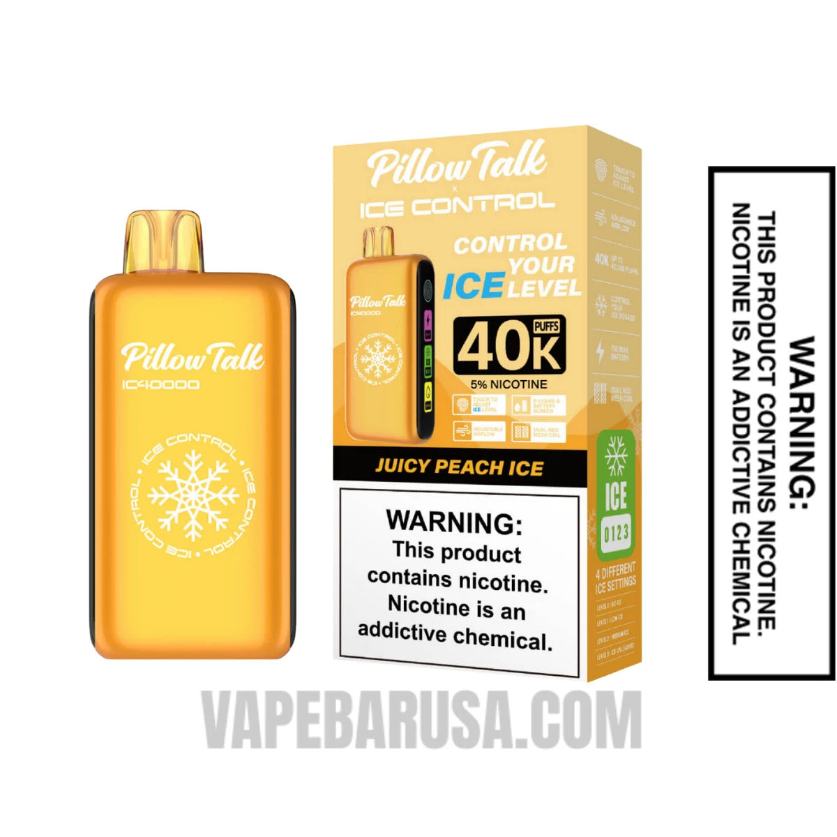 Peach Lemon Gummies Pillow Talk IC40000 Disposable Vape With Package Box
