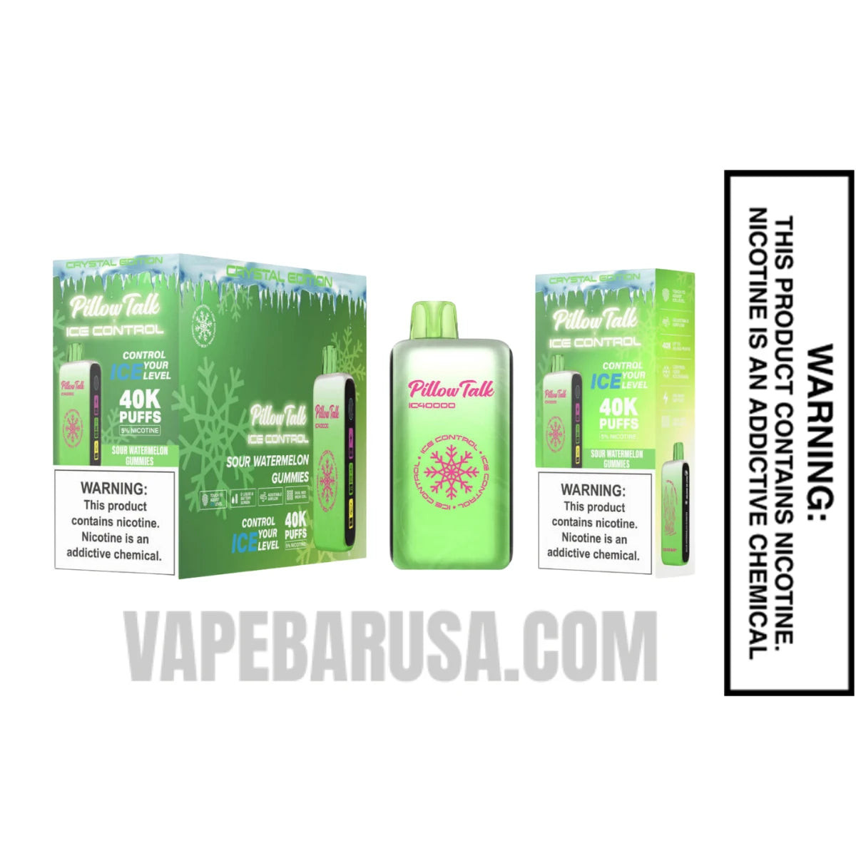 Sour Watermelon Gummies Pillow Talk IC40000 Crystal Edition Vape With Bundle Pack