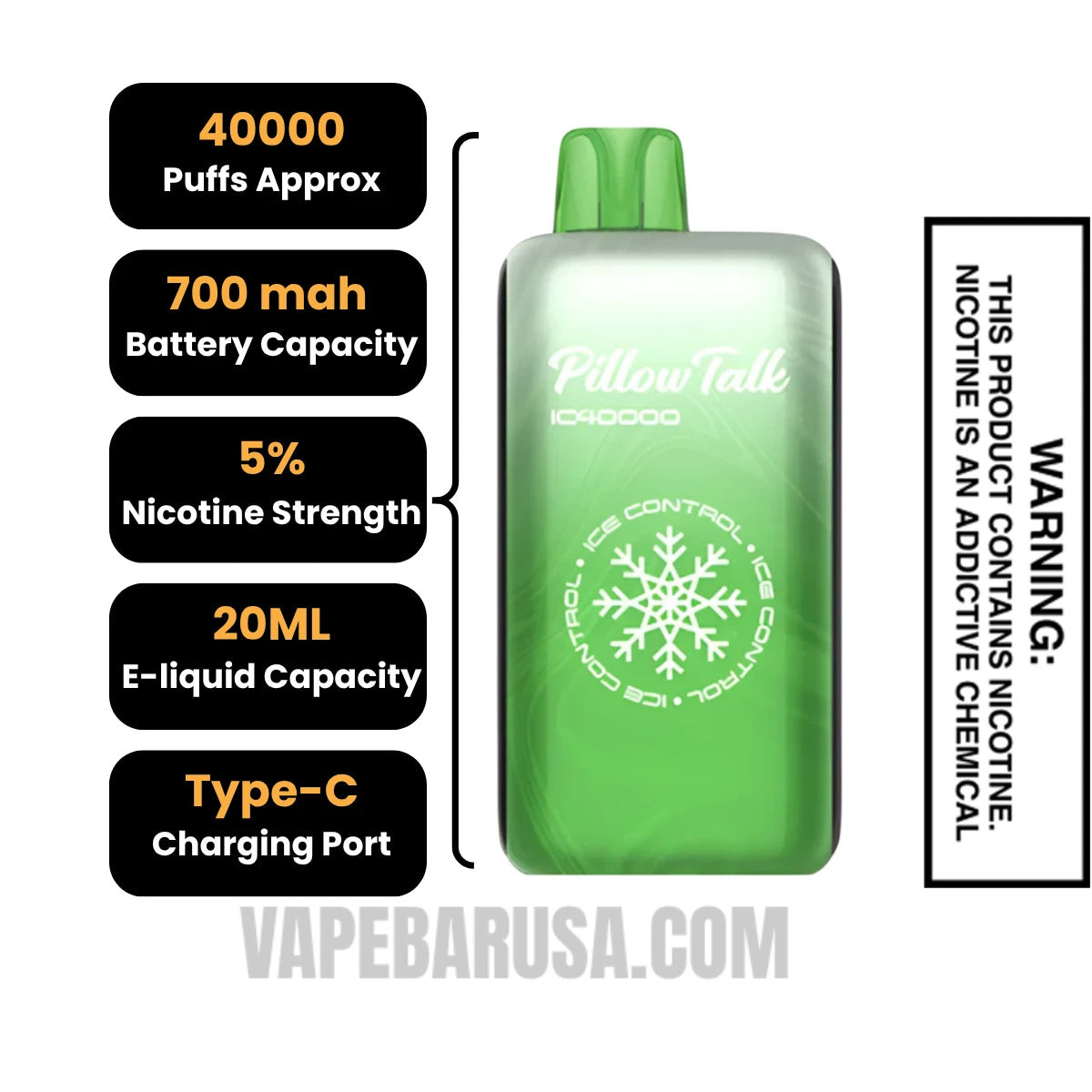 Craazzyy Melon Pillow Talk IC40000 Crystal Edition Vape Specification
