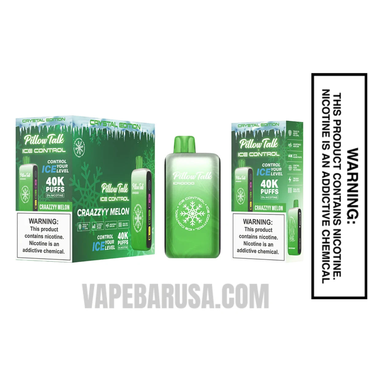 Craazzyy Melon Pillow Talk IC40000 Crystal Edition Vape With Bundle Box