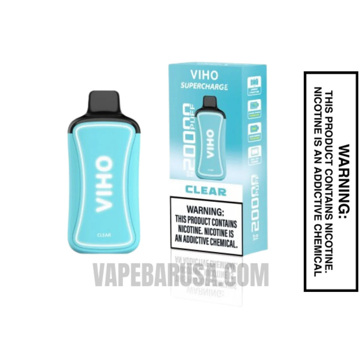 Clear (Red Box) Viho Supercharge 20000 Puffs Vape With Package Box