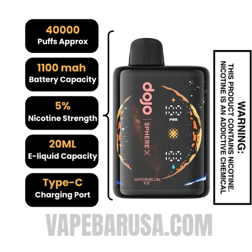 Watermelon Ice Dojo Sphere X 40K Vape Specifications