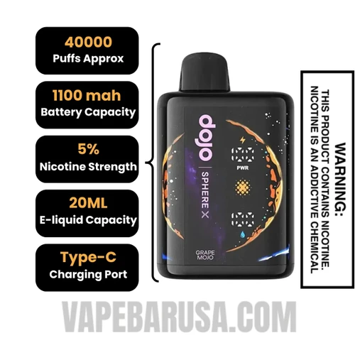 Grape Mojo Dojo Sphere X 40K Disposable Vape