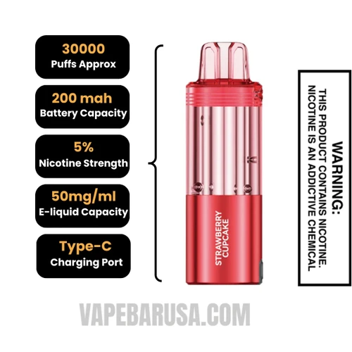 Strawberry Cupcake Foger Switch Pro Disposable Pod specifications