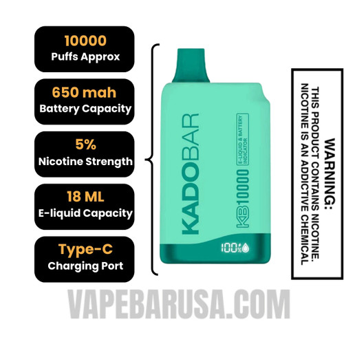 Just Mint Kado Bar KB10000 Disposable Vape Specifications
