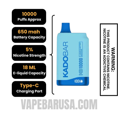 Brain Freeze Kado Bar KB10000 Disposable Vape Specifications