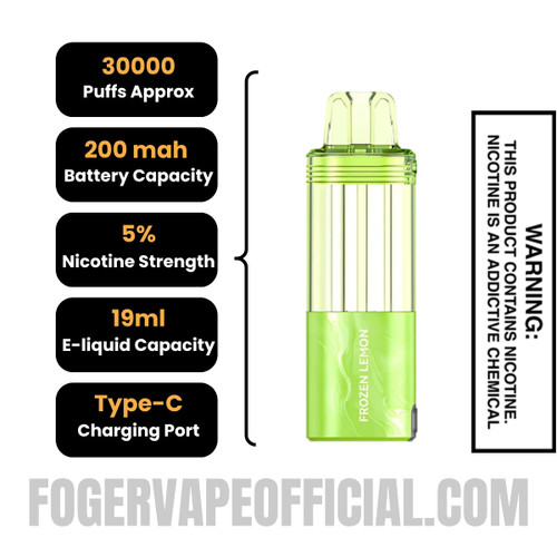Frozen Lemon Foger Switch Pro 30K Disposable Pod Specifications