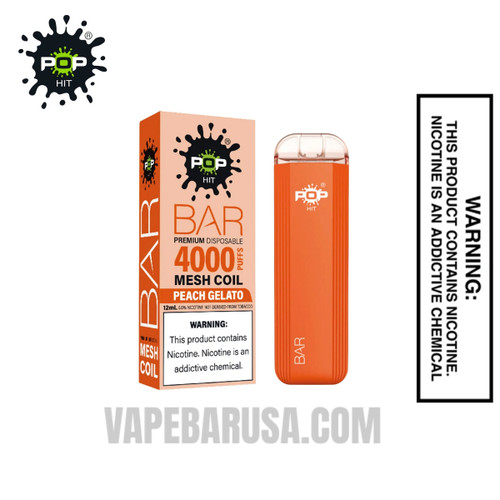 Peach Gelato Pop HIT Bar 4000 Puffs Disposable Vape