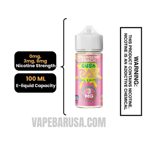 Strawberry Peach Gush RAZ Vape Juice 100 ML Specifications