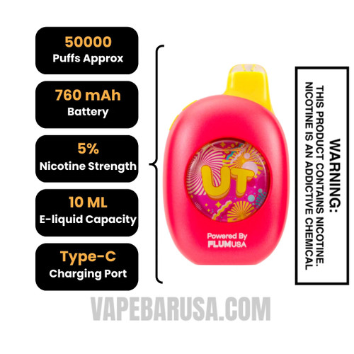 Strawberry/Watermelon Icy Flum UT Bar 50K Disposable Vape