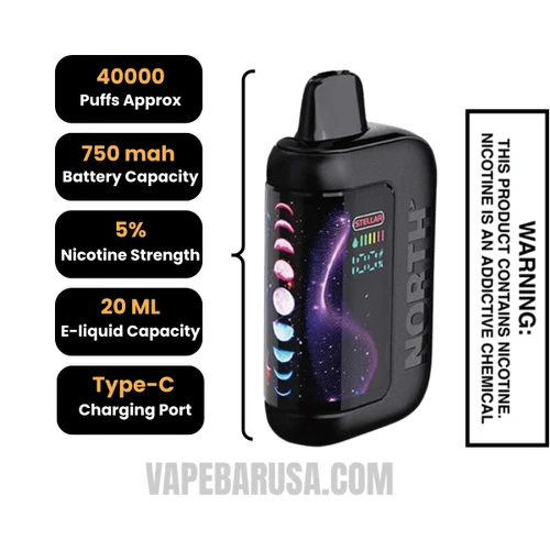 Sour Apple Blow Pop North Stellar Dark Moon Edition 40K Vape Specifications 