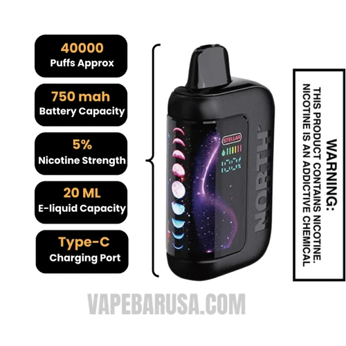 Strawberry Banana North Stellar Dark Moon Edition 40K Vape Specifications