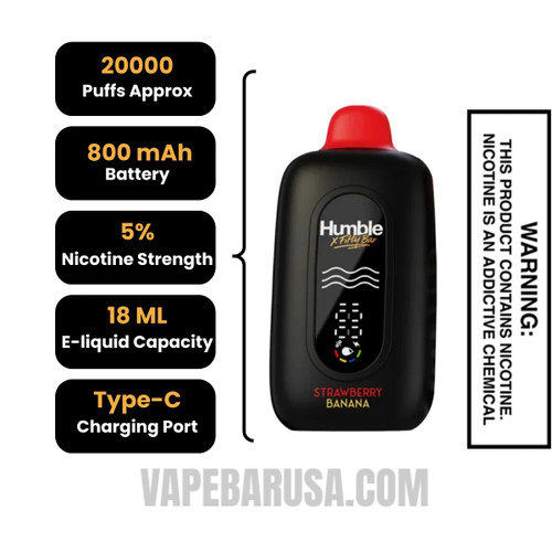 Strawberry Banana Humble X Fifty Bar 20K Disposable Vape Specifications