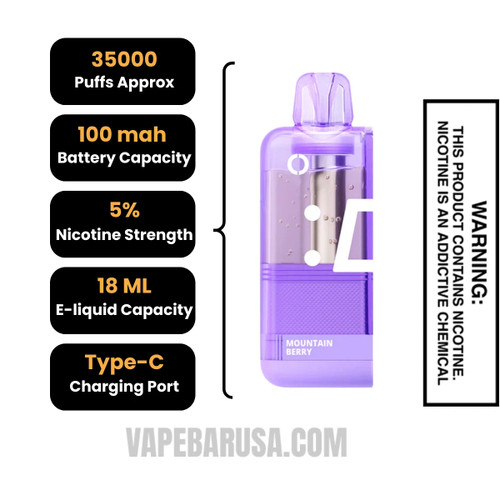 Mountain Berry Off Stamp X Cube Crystal Cube 35K Vape Specifications