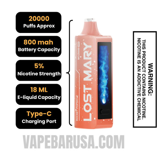 Rocket Pop Lost Mary MO20000 Disposable Vape Specifications