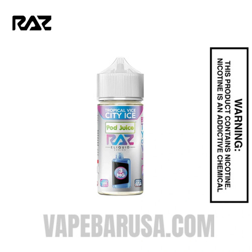 Tropical Vice City Ice Pod Juice X RAZ Vape Juice 100 ML