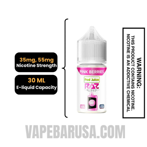 Pink Berries Pod Juice X RAZ Salt Nic juice 30 ML Specifications