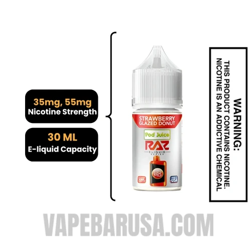 Strawberry Glazed Donut RAZ Salt Nic Juice 30 ML Specifications