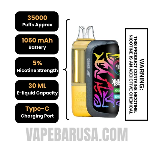 Sour Mango Pineapple Dinner Lady Snap Pro 35K Disposable Vape Kit Specifications