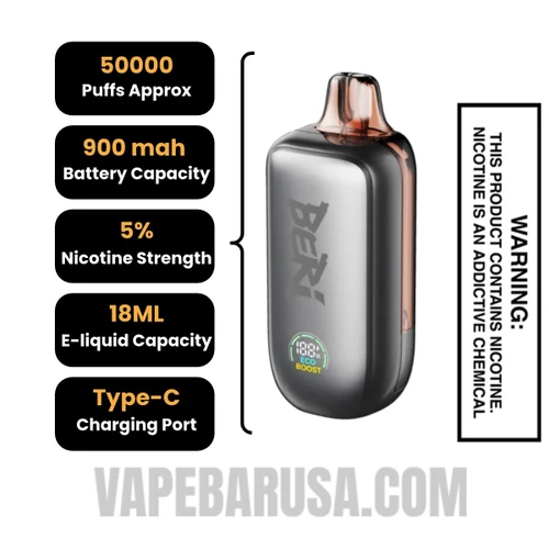 White Strawberry Beri Cliq 50K Disposable Vape Kit Specifications