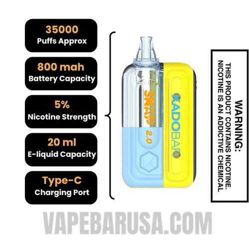 Sour Fcuking Fab Kado Bar Snap 2.0 35K Disposable Vape Kit with Package Box